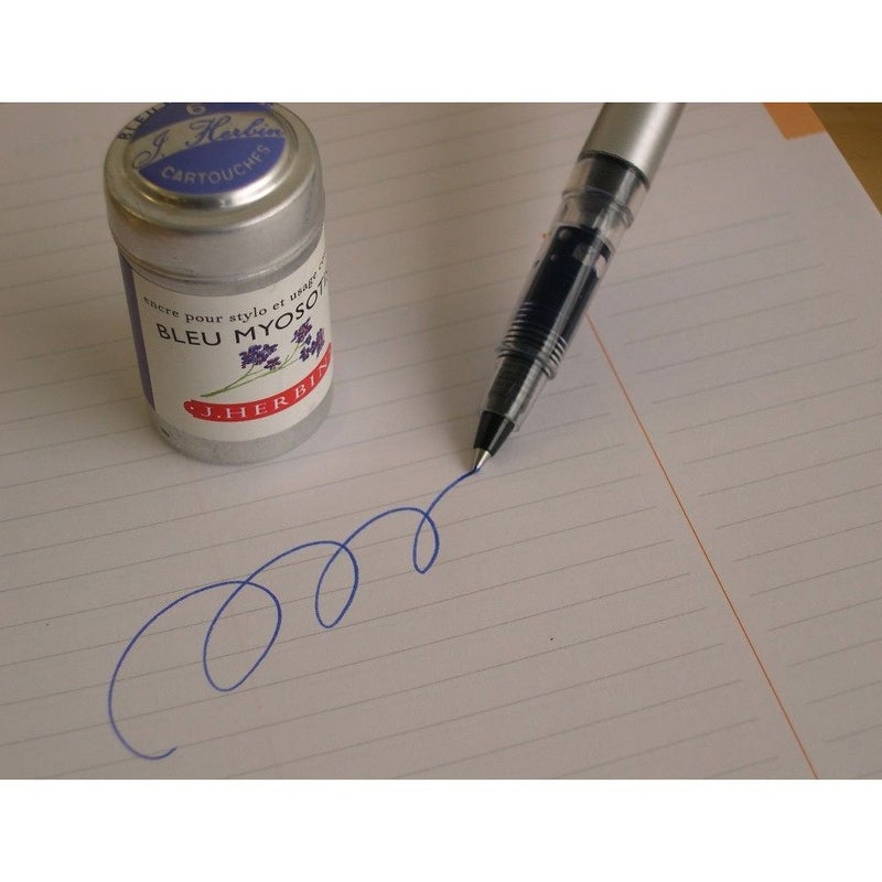 Jacques Herbin Herbin Fountain Pen Ink - 1 tin of 6 cartridges - Bleu Myosotis - Image 3